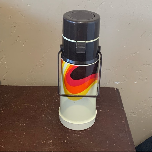 Vintage Thermos Model 2645 Pump Dispenser King Seeley 1 Liter Brown Orange Retro - Picture 2 of 12